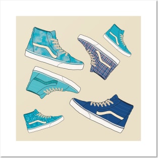 Blue Sneakers Posters and Art